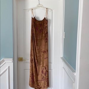 Kay Unger gold velvet dress with Beading